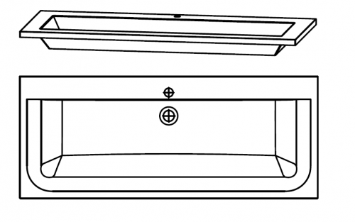 Glaswaschtisch, Optiwhite matt, 120 cm