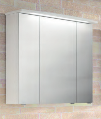 Spiegelschrank, Weiß Glanz, 80 cm