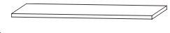 Abdeckplatte mit ABS-Kante für Oberschrank, 302 mm breit