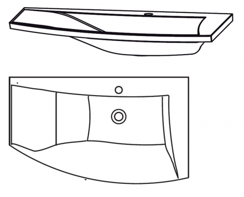 Glaschwaschtisch, in Farbton Optiwhite matt 90 cm