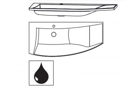 Glaswaschtisch, Farbton Optiwhite matt, 120,6 cm