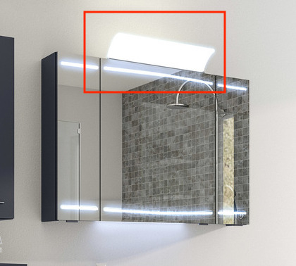 Aufsatzleuchte für Spiegelschrank, Chrom Glanz, 12V LED, LM LED, 50 cm