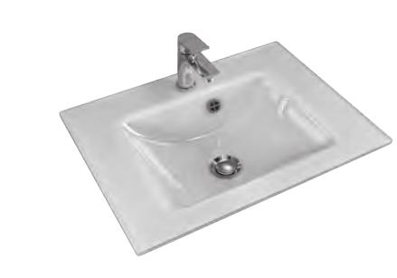 Glaswaschtisch Optiwhite (03), Weiß, 61 cm