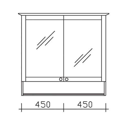 Spiegelschrank mit offenem Fach, 90 cm