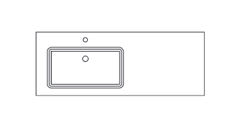 Solid Surface Waschtisch, Becken links, 133 cm