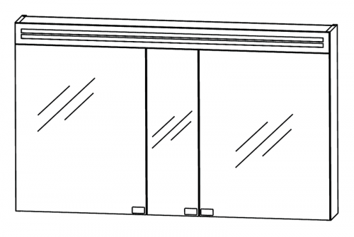 Spiegelschrank  inkl. Spiegelblende mit LED-Beleuchtung, Doppelwaschtisch, 120 cm