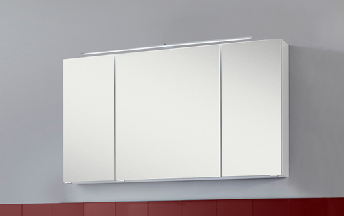 Spiegelschrank mit 3 Spiegeltüren, LED-Beluchtung inklusiv, 90 cm