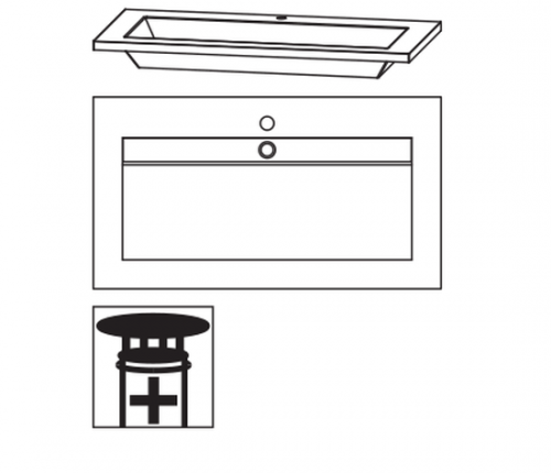 Mineralguss Waschtisch STONEPLUS inkl. Permanentablauf, 91 cm