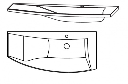 Glaswaschtisch, Farbton Optiwhite, 120 cm