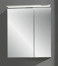 Spiegelschrank mit LED-Aufsatzleuchte, kl.Spiegel rechts, Lichtfarbe 6000 Kelvin, 60 cm