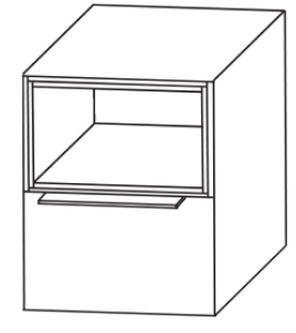 Plattenunterschrank mit Einschubregal oben, 60 cm