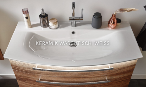 Keramik-Waschtisch mit LED-Beleuchtung, 82 cm