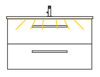 LED-Zusatzbeleuchtung für Waschtisch 131 cm