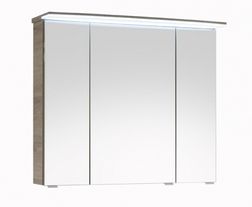 Spiegelschrank mit LED-Flächenleuchte im Kranz, 80 cm