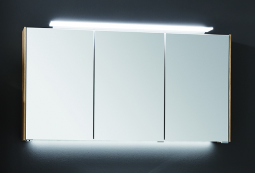 Spiegelschrank mit der LED-Aufbauleuchte 