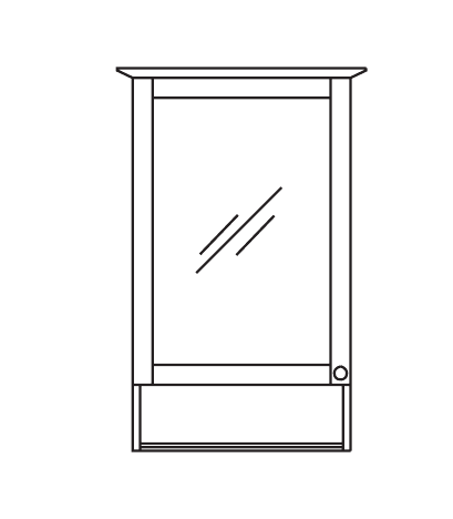 Spiegelschrank mit offenem Fach, 50 cm
