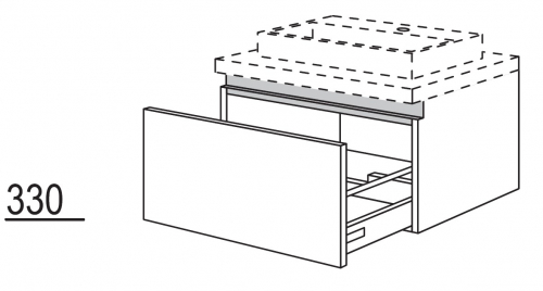 2 x Badezimmer-Waschtischschrank, 60 cm