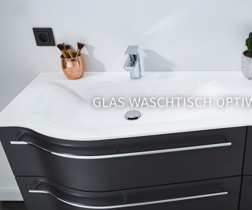 Glaswaschtisch, Optiwhite, rechts, 90 cm