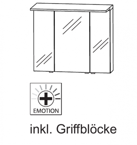 Spiegelschrank-Set, Doppelspieltüren, 90 cm