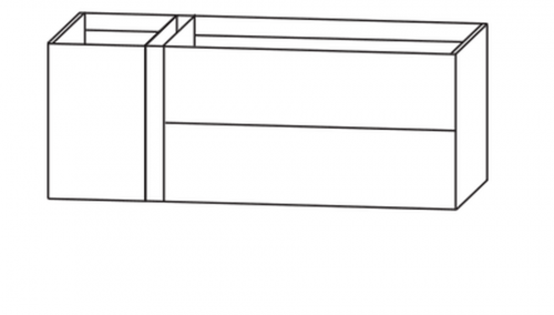 Waschtischunterschrank, Ablage links, Push to open, 126 cm