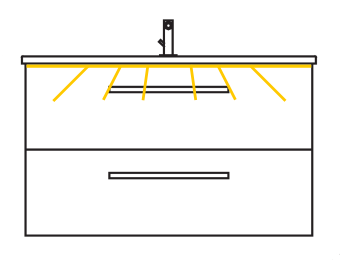 LED-Zusatzbeleuchtung für Schattenfuge, 89 cm