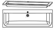 Einzelwaschtisch Mineralguss inkl. verd. Überlauf - EVERMITE, 140 cm