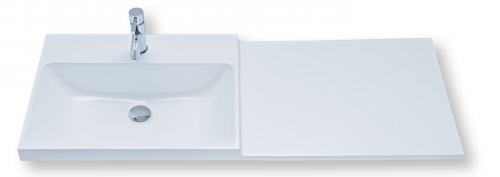 Mineralmarmor-Waschtisch, Ablage rechts, 120 cm