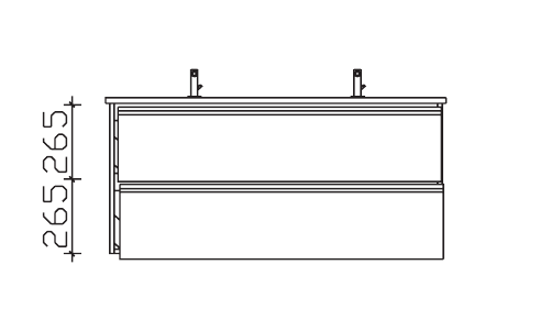 Doppelwaschtischunterschrank, 118 cm