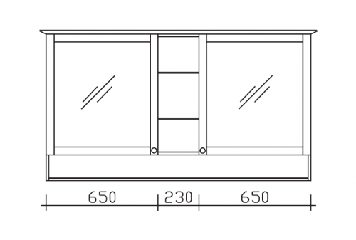 Spiegelschrank mit offenem Fach, 153 cm