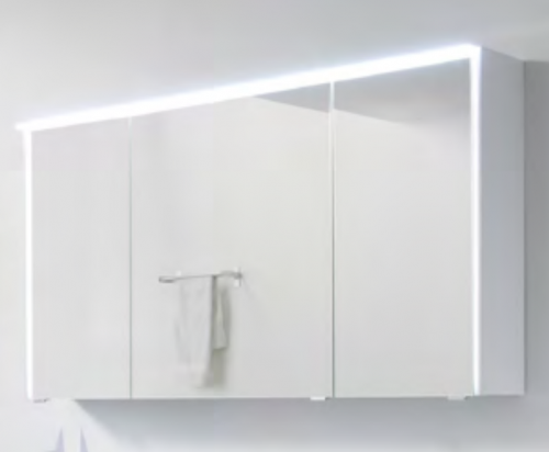 Spiegelschrank inkl. seitlicher LED-Lichtprofile, 134 cm