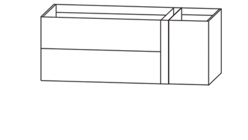 Waschtischunterschrank, Ablage rechts, Push to open, 136 cm