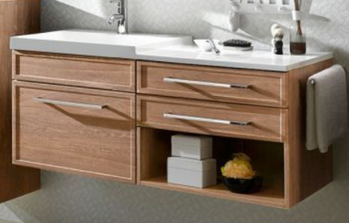 Waschtisch-Unterschrank, 2 Auszüge, 1 Regal, 100 cm