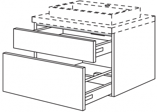 2 x Badezimmer-Waschtischschrank, 60 cm