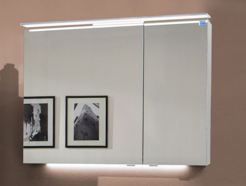 Spiegelschrank, LED-Aufsatzleuchte à 15 W, Lichtfarbe 6000 Kelvin, 90 cm