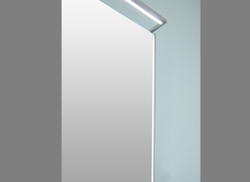 Spiegelschrank, 2 Türen , innen und außen verspiegelt, seitl. LED-Beleuchtung, 100 cm