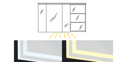 2 x Emotion-LED Waschtischbeleuchtung für Spiegelschrank (2,6 Watt), 56 cm