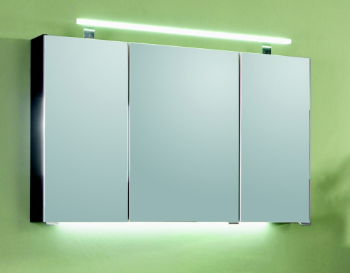 Spiegelschrank mit LED-Aufbauleuchte, 100 cm