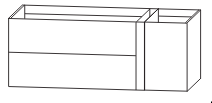 Waschtischunterschrank, Ablage rechts, Push to open, 126 cm