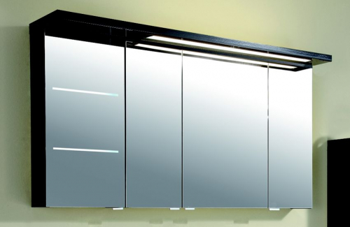 Spiegelschrank-Set, LED-Lichtfenster links, 140 cm