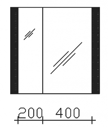 2 x Spiegelschrank, 72 cm 