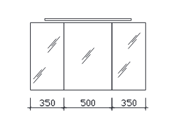 Spiegelschrank inkl. LED-Aufsatzleuchte, 120 cm