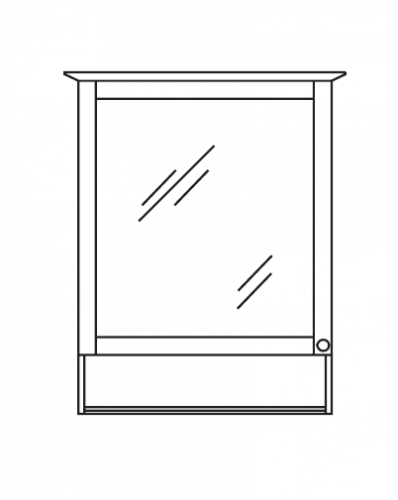 Spiegelschrank mit offenem Fach, 65 cm