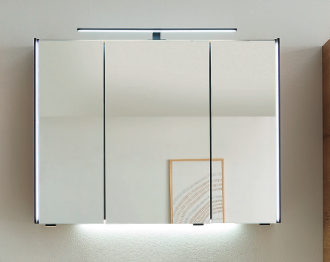 Spiegelschrank 90 cm, inkl. LED-Profil (rechts und links)