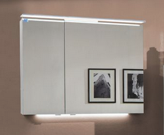 Spiegelschrank, LED-Aufsatzleuchte à 8,6 W, Lichtfarbe regelbar, 90 cm
