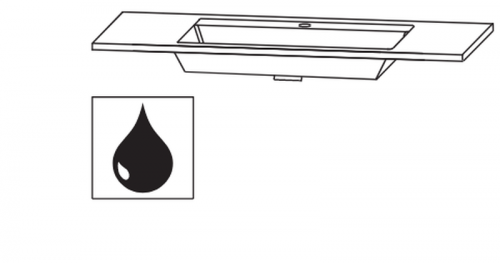 Möbelwaschtisch 1200 mm, Glaswaschtisch optiwhite, 123 cm