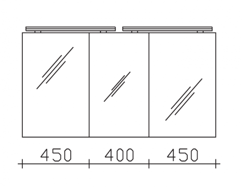 Spiegelschrank inkl. 2 LED-Aufsatzleuchten, 130 cm