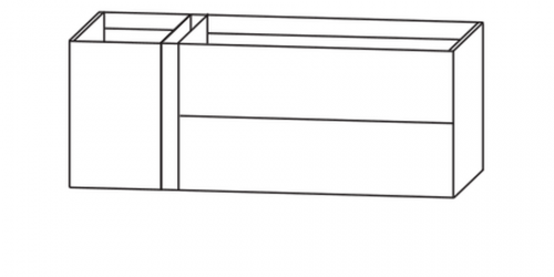 Waschtischunterschrank, Ablage links, Push to open, 136 cm