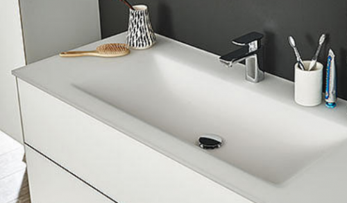 Glaswaschtisch Optiwhite matt, 90 cm
