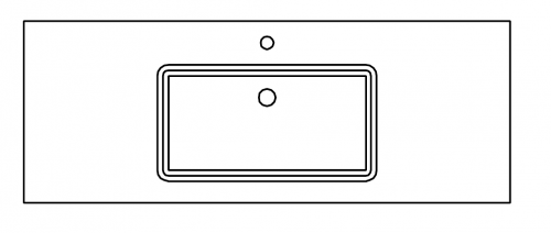 Mineralmarmor-Waschtisch, Becken mittig, 133 cm