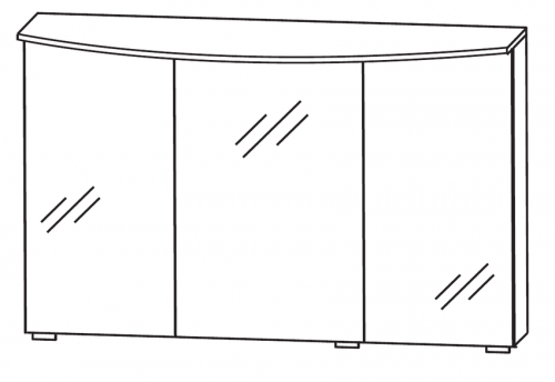 Spiegelschrank mit Facettenschliff, 1 LED-Flächenleuchte,  120 cm